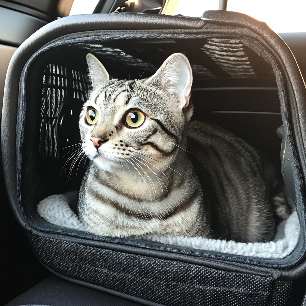 cat in pet taxi