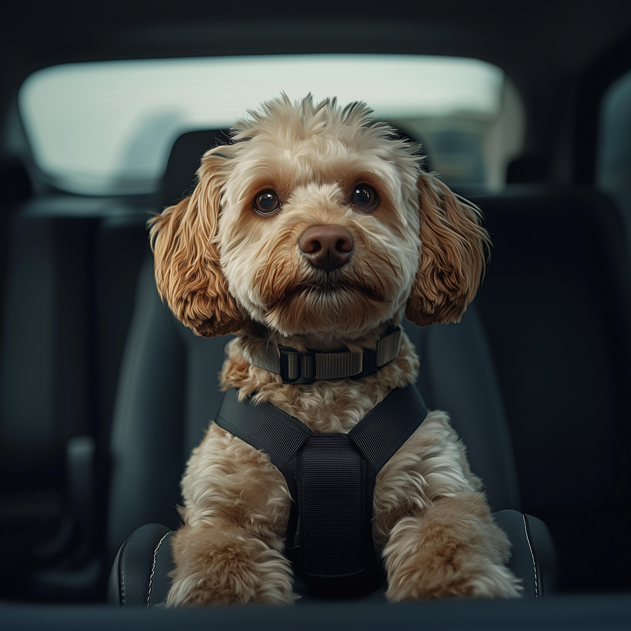 Dog in a pet taxi