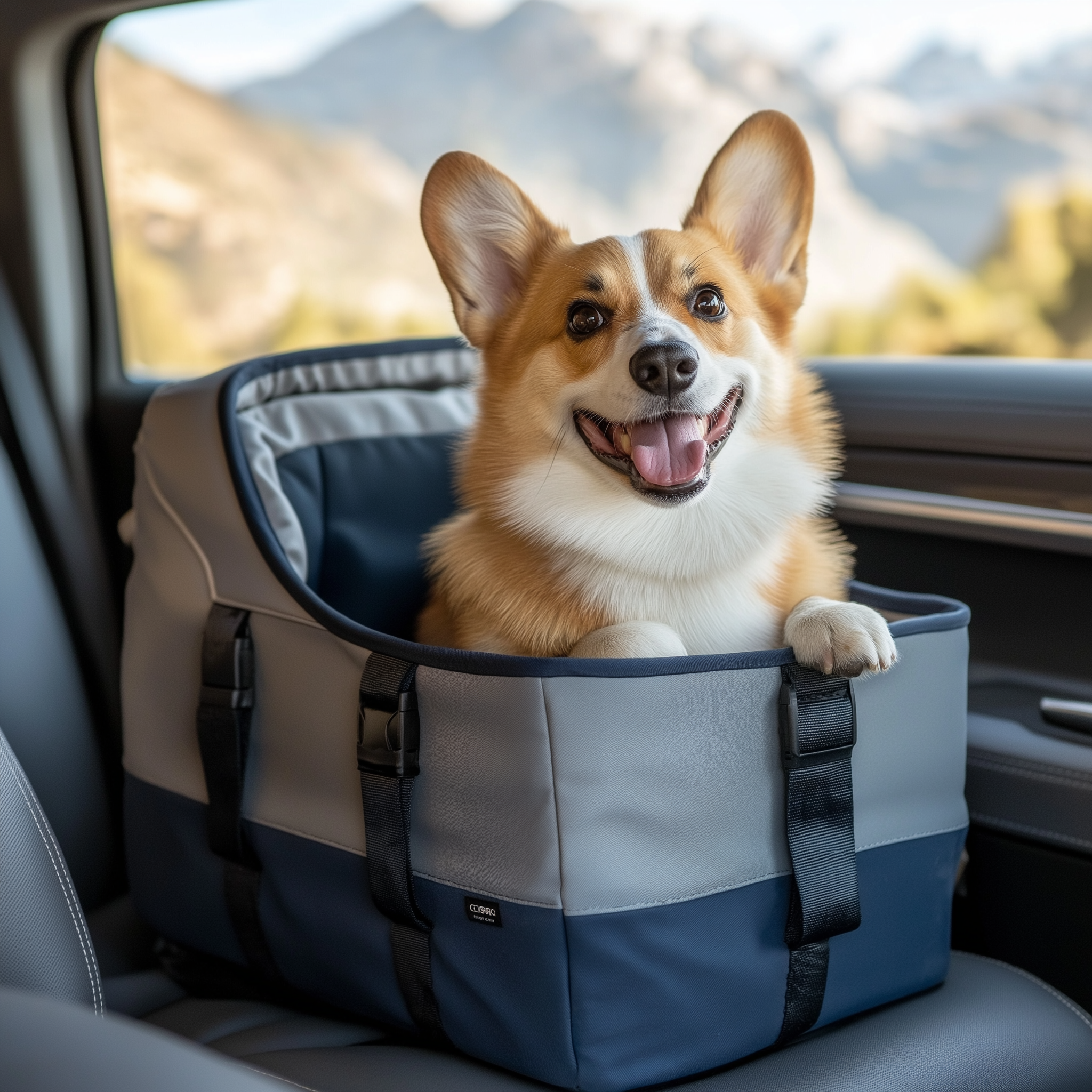 dog in pet taxi