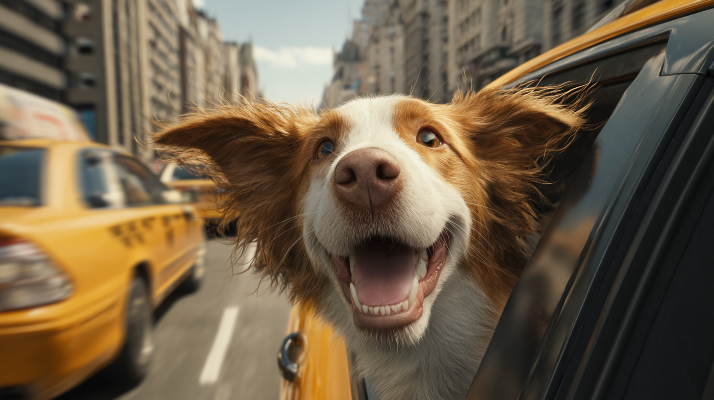 dog in pet taxi
