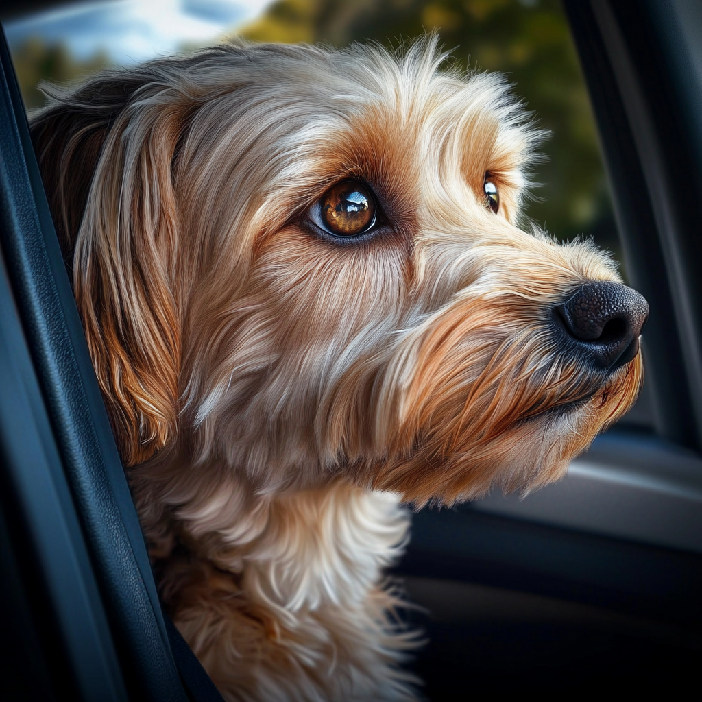 dog in pet taxi